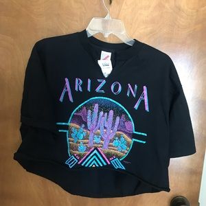 Black oversized cropped  graphic tee! NEON colors